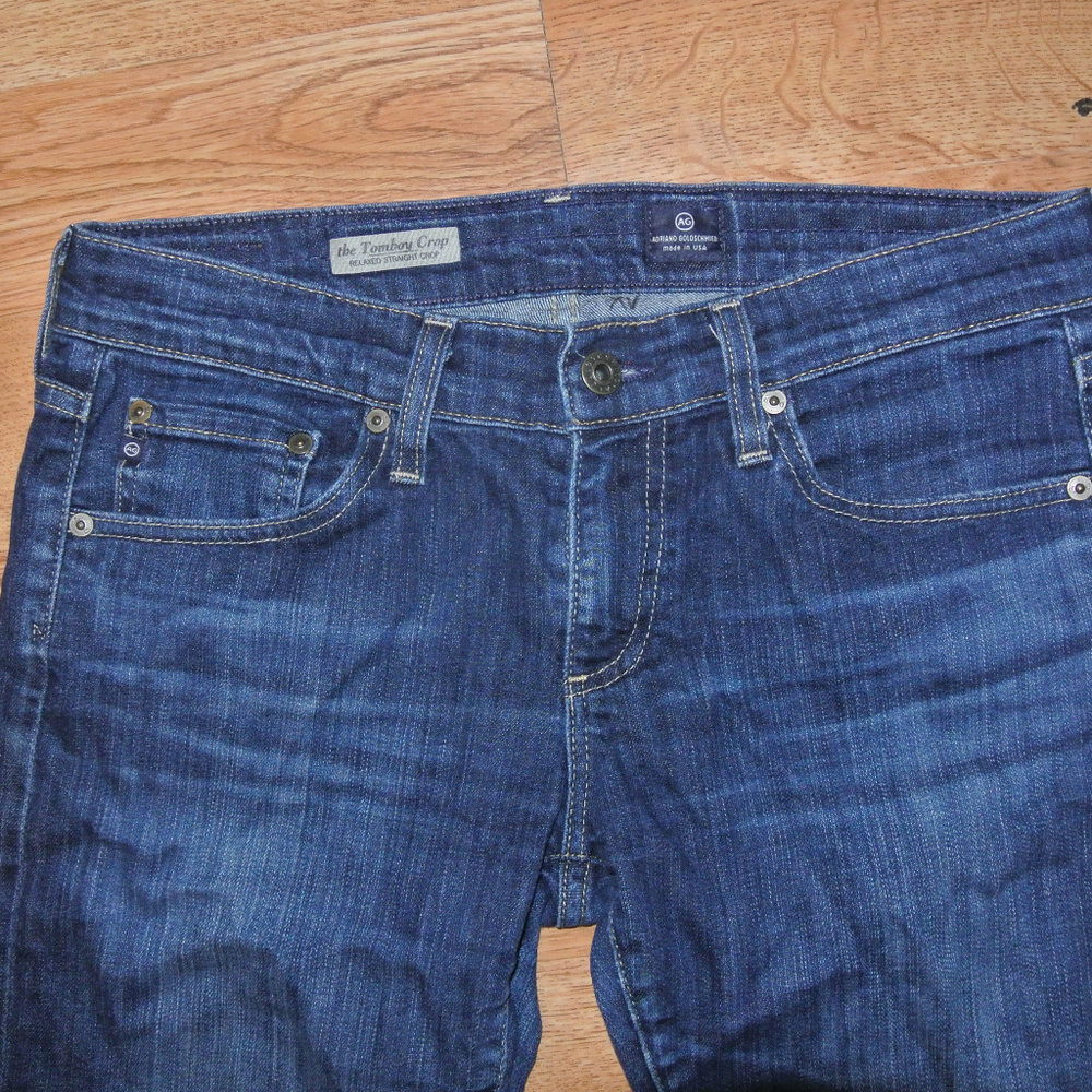 AG Tomboy Crop Relaxed Straight 28R Stretch Worn 28